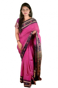 THE HANDLOOM ART Women's Sambalpuri Cotton Saree (THA2019_Pink) 