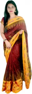 Self Design Sambalpuri Handloom Pure Cotton Saree  (Red)
