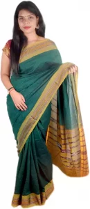 Self Design Sambalpuri Handloom Pure Cotton Saree  (Green)