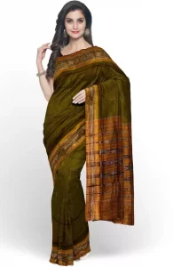 THE HANDLOOM ART Self Design Sambalpuri Handloom Pure Cotton Saree  (Green)