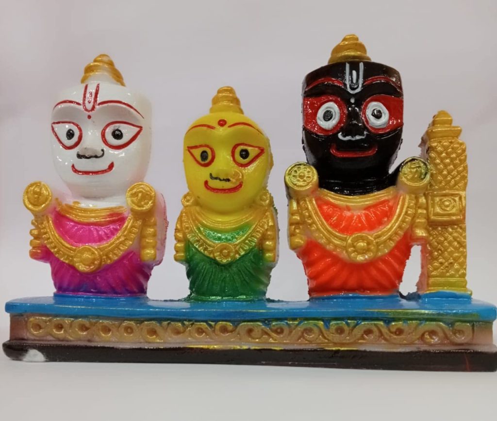  GIFT LIYA KYA Stone Idol Lord Jagannath balaram subhadra Multicolour(Set of 1) (6 Inch) 