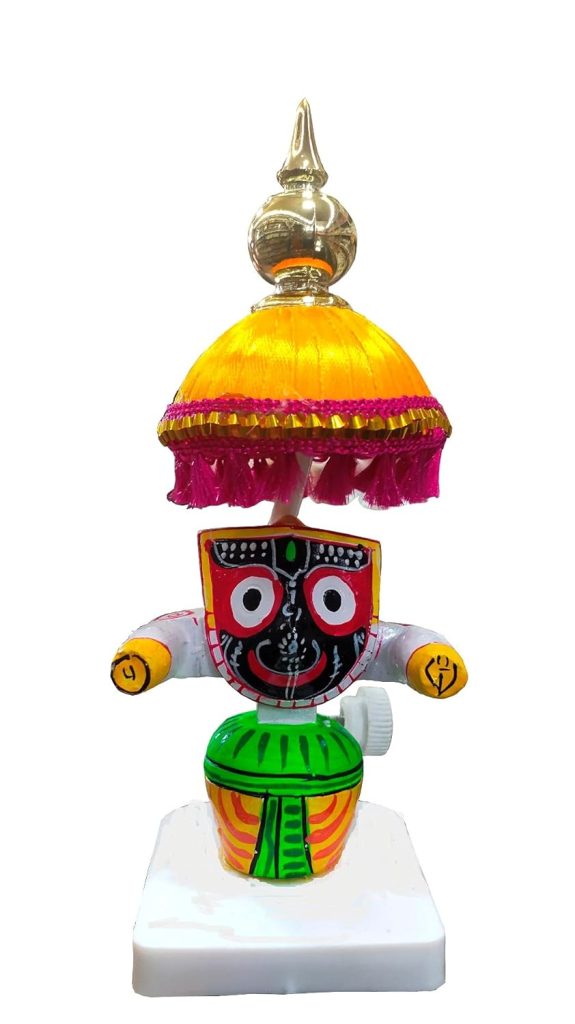 Marble Dust Idol Lord Jagannath Marble Base for Car Dashboard Study Table Pooja Corporate House Office Desk Gift Multi Color