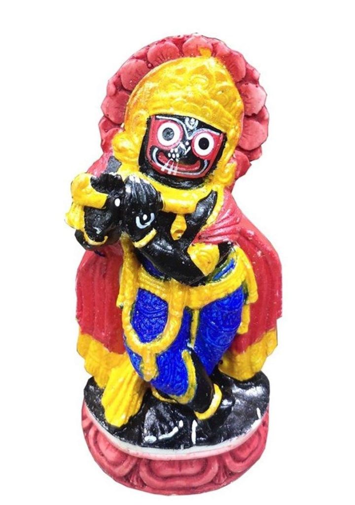 Marble Idol Krishna Avataar Jagannath for Home Décor, Puja Gift Size of 2 x 1 x 4.2 Inch