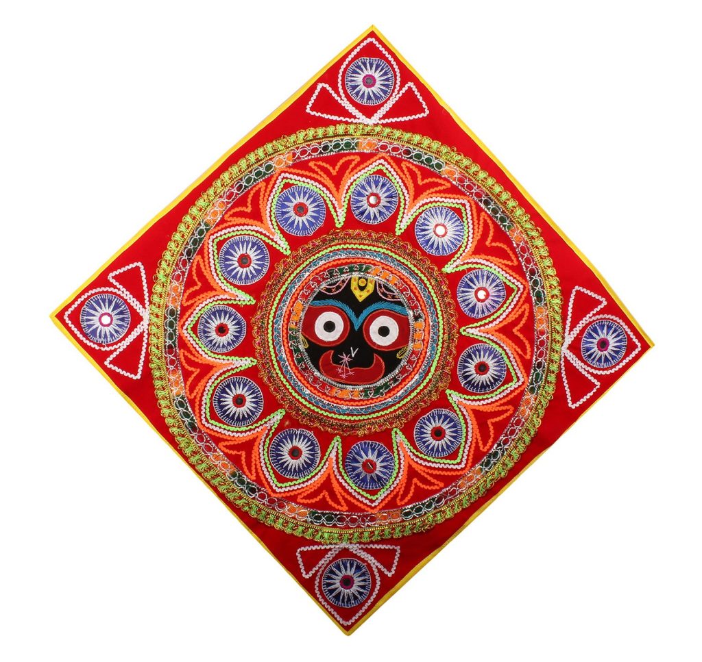 Pipili Handicrafts Velvet Chandua (1 x 72 x 72 cm, Multicolour)
