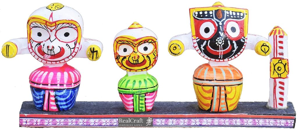 Real Craft Lord Jagannath,Subhadra,Balabhadra Idol with Sudarshan Chakra