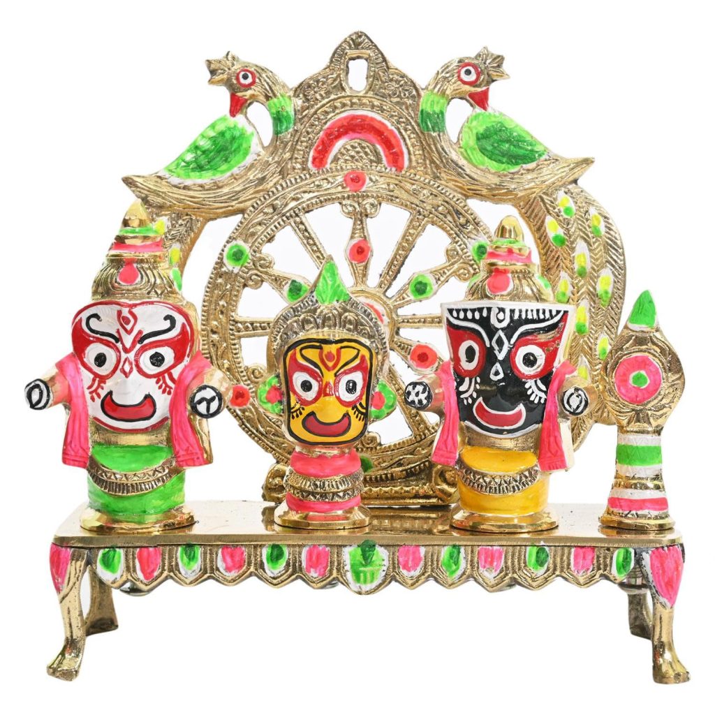 Sai Metal Store Brass Lord Jagannath, Balabhadra, Subhadra Idol