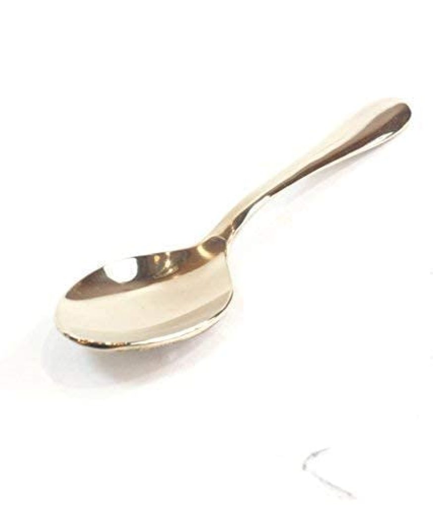 Rewari Craft Royal Bronze Spoon for Desert Dishes Tableware Kansa Spoons for Home and Restorent, Hotel, Spoon Set of (2)