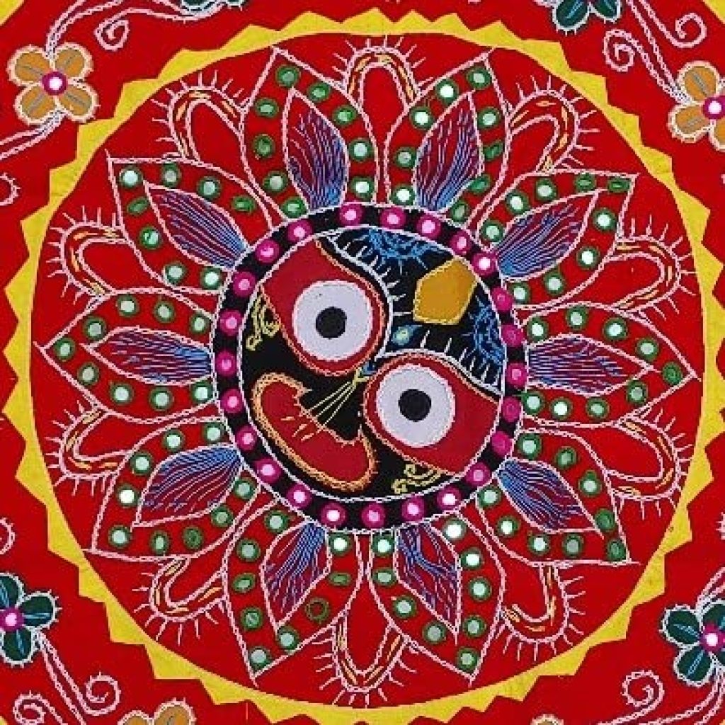 Shree Jagannath Multicolor Flower Chandua(75 x 75 cm) Pipili Chandua_302